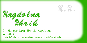 magdolna uhrik business card